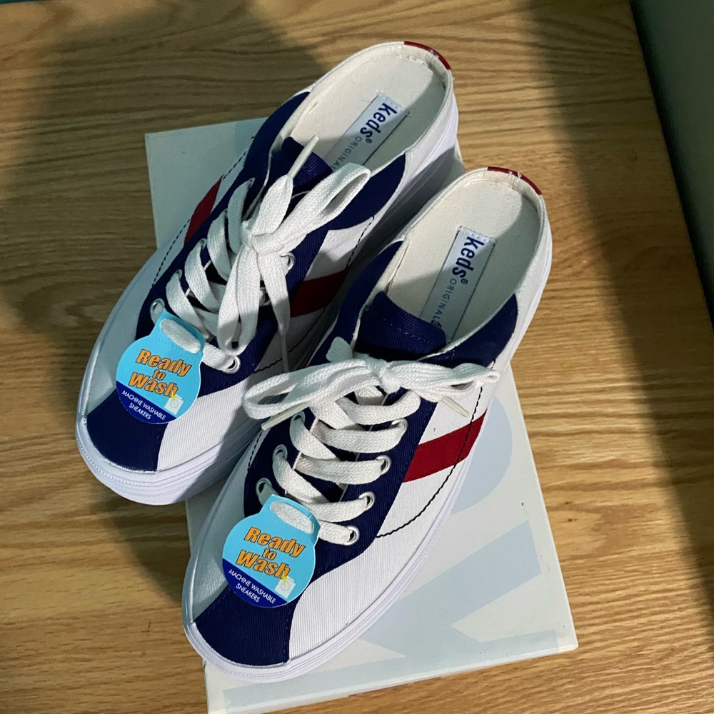 Keds Blue, White and Red Mule Sneakers